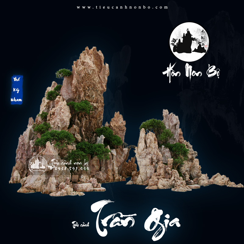 Hòn Non Bộ Đá Da Voi 3 hon non bo the ky nham
